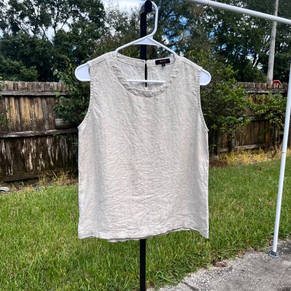 Quince 100% European Linen Boxy Relaxed Fit Tank Top Size S - Picture 1 of 7